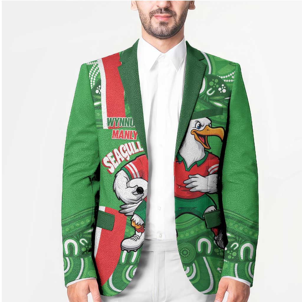 Wynnum Rugby Custom Blazer Go Manly Seagulls Aboriginal Art - Aussie Hoodie