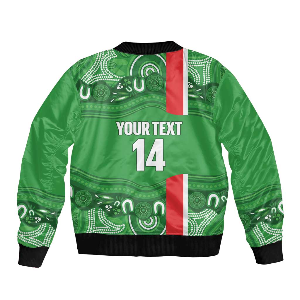 Wynnum Rugby Custom Bomber Jacket Go Manly Seagulls Aboriginal Art - Aussie Hoodie