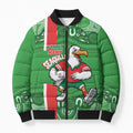 Wynnum Rugby Custom Bomber Puffer Jacket Go Manly Seagulls Aboriginal Art - Aussie Hoodie