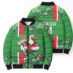 Wynnum Rugby Custom Bomber Puffer Jacket Go Manly Seagulls Aboriginal Art - Aussie Hoodie