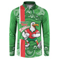 Wynnum Rugby Custom Button Sweatshirt Go Manly Seagulls Aboriginal Art - Aussie Hoodie