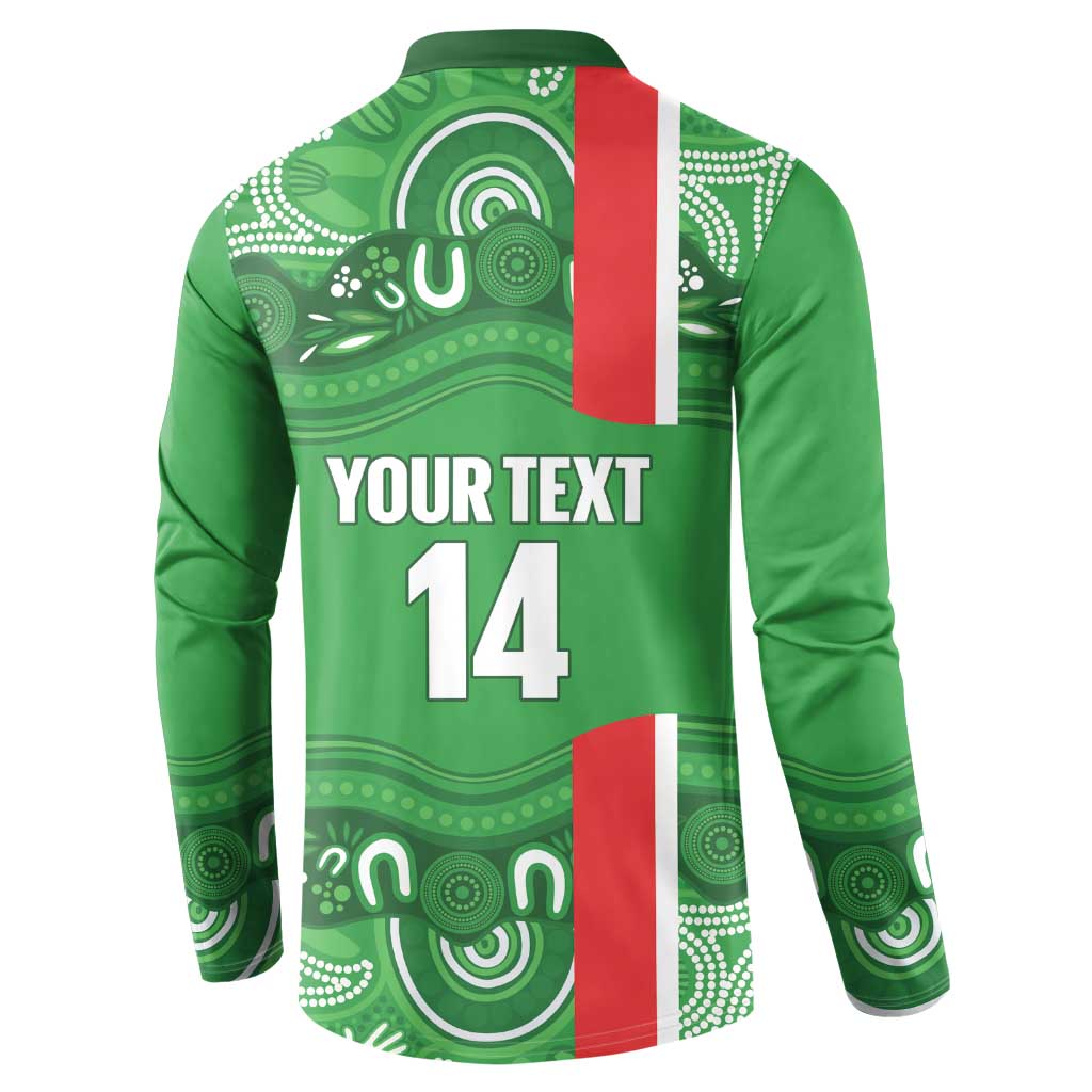 Wynnum Rugby Custom Button Sweatshirt Go Manly Seagulls Aboriginal Art - Aussie Hoodie