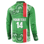 Wynnum Rugby Custom Button Sweatshirt Go Manly Seagulls Aboriginal Art - Aussie Hoodie