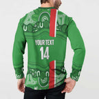 Wynnum Rugby Custom Button Sweatshirt Go Manly Seagulls Aboriginal Art - Aussie Hoodie