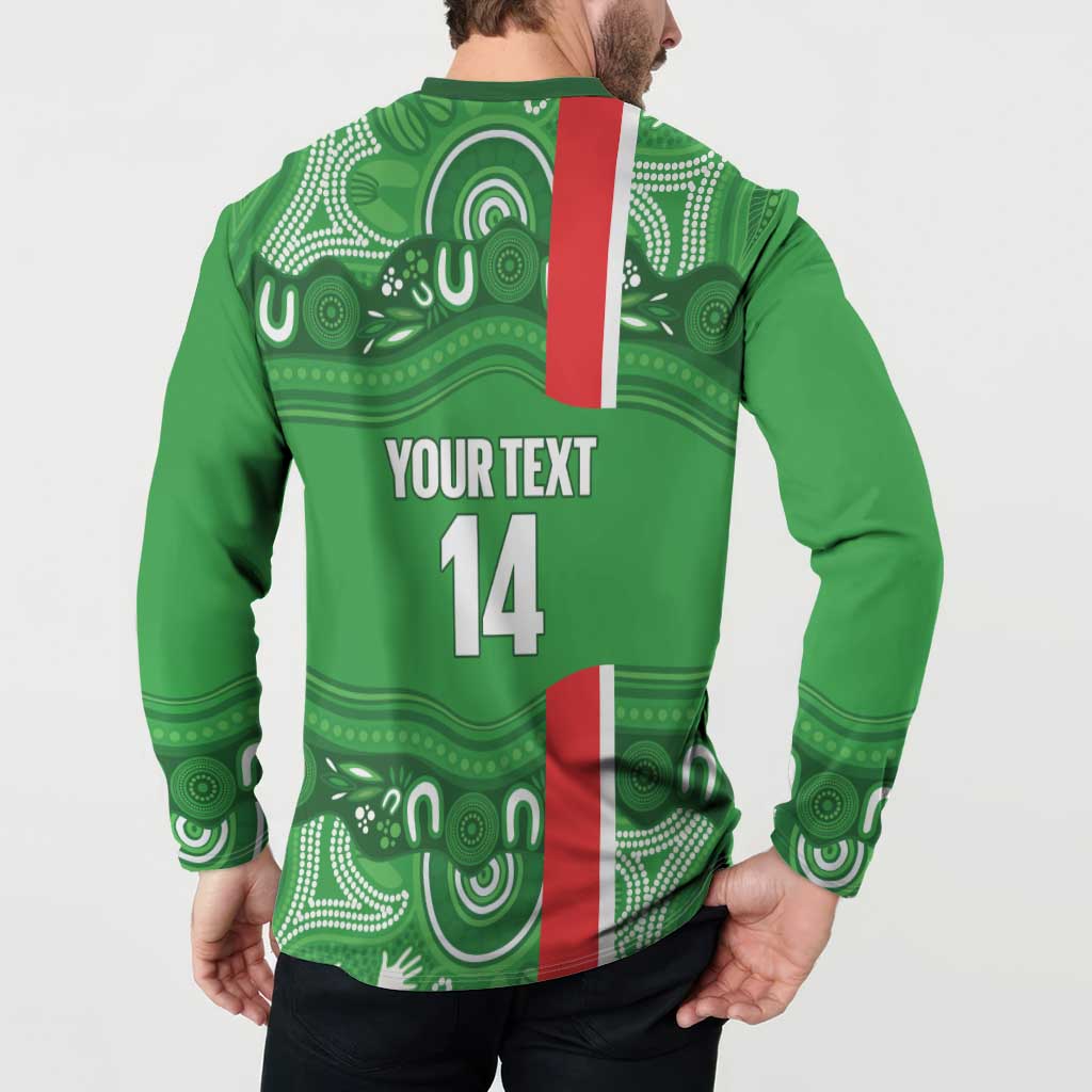 Wynnum Rugby Custom Button Sweatshirt Go Manly Seagulls Aboriginal Art - Aussie Hoodie