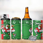 Wynnum Rugby Custom 4 in 1 Can Cooler Tumbler Go Manly Seagulls Aboriginal Art - Aussie Hoodie