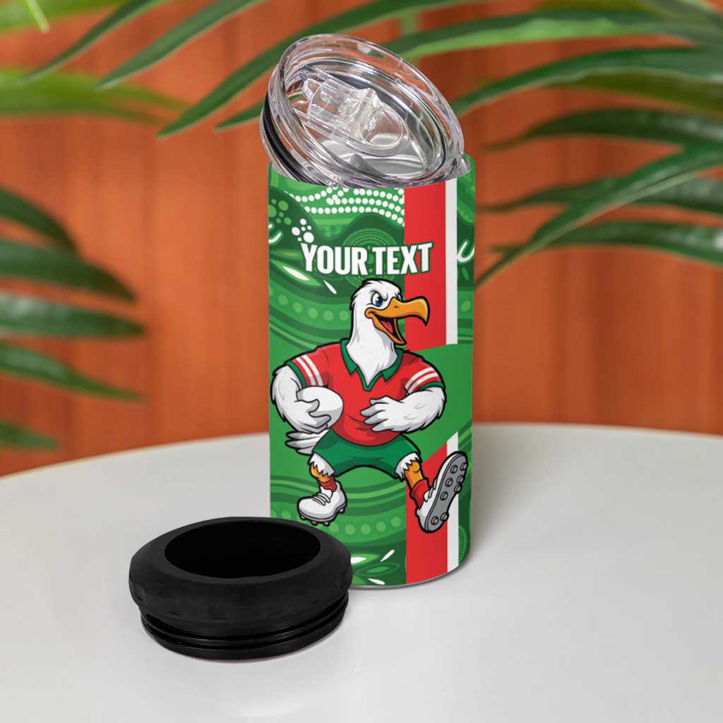 Wynnum Rugby Custom 4 in 1 Can Cooler Tumbler Go Manly Seagulls Aboriginal Art - Aussie Hoodie