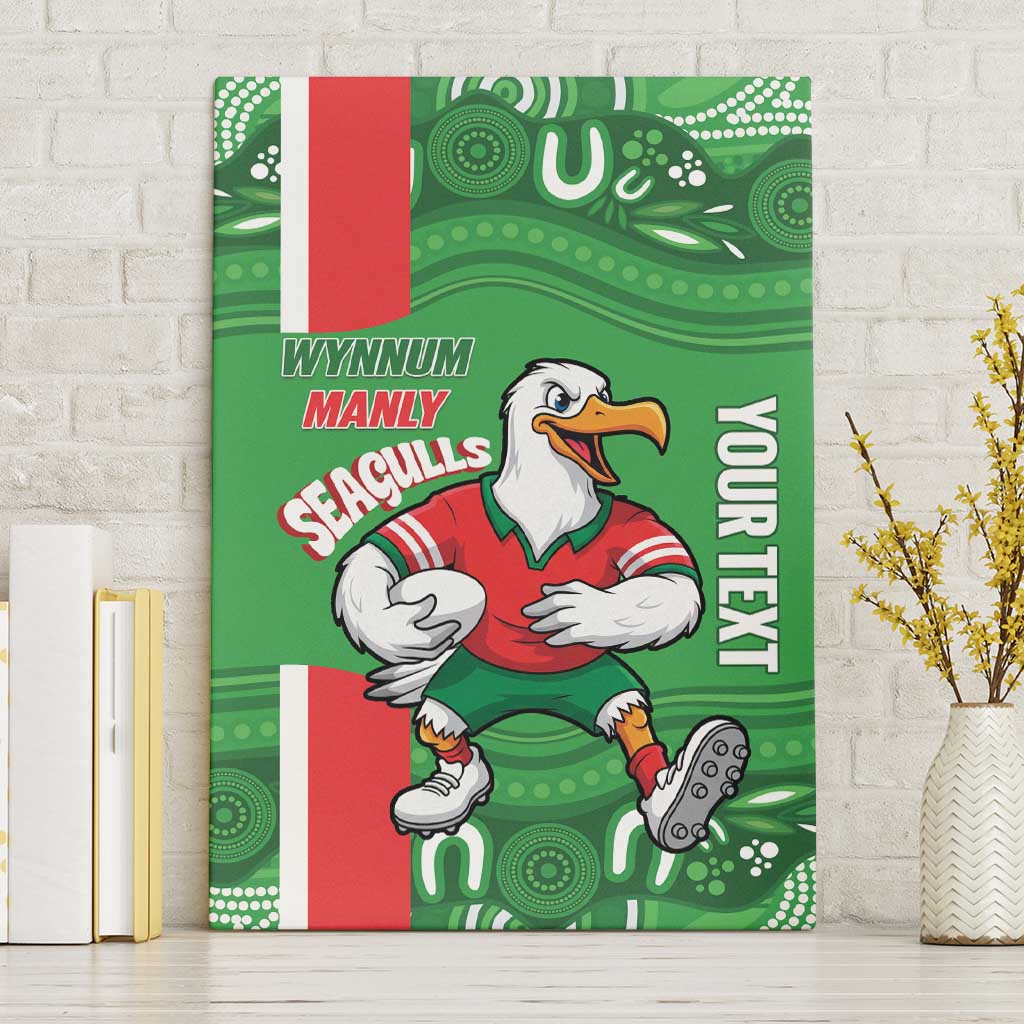 Wynnum Rugby Custom Canvas Wall Art Go Manly Seagulls Aboriginal Art - Aussie Hoodie