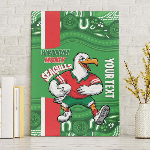 Wynnum Rugby Custom Canvas Wall Art Go Manly Seagulls Aboriginal Art - Aussie Hoodie