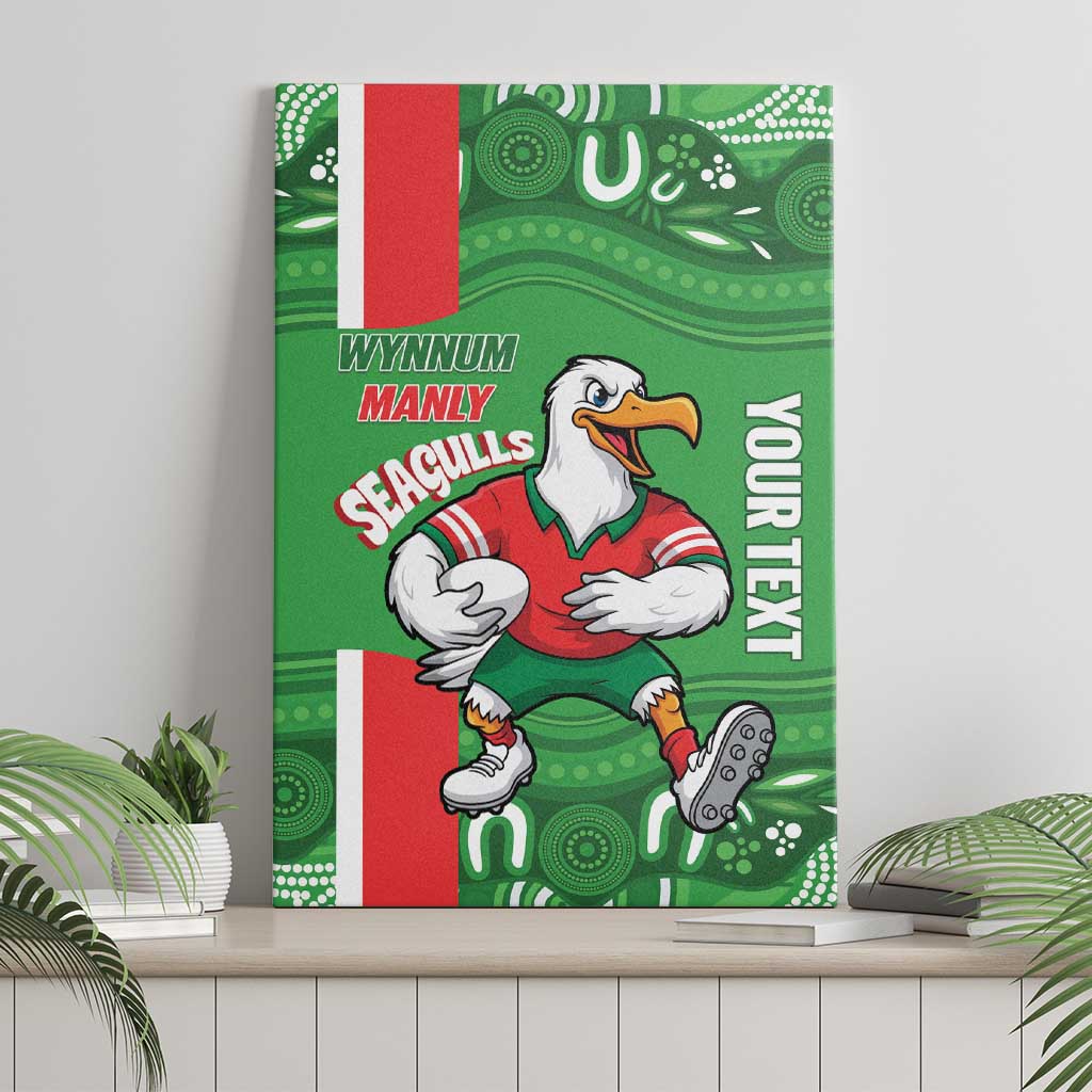 Wynnum Rugby Custom Canvas Wall Art Go Manly Seagulls Aboriginal Art - Aussie Hoodie