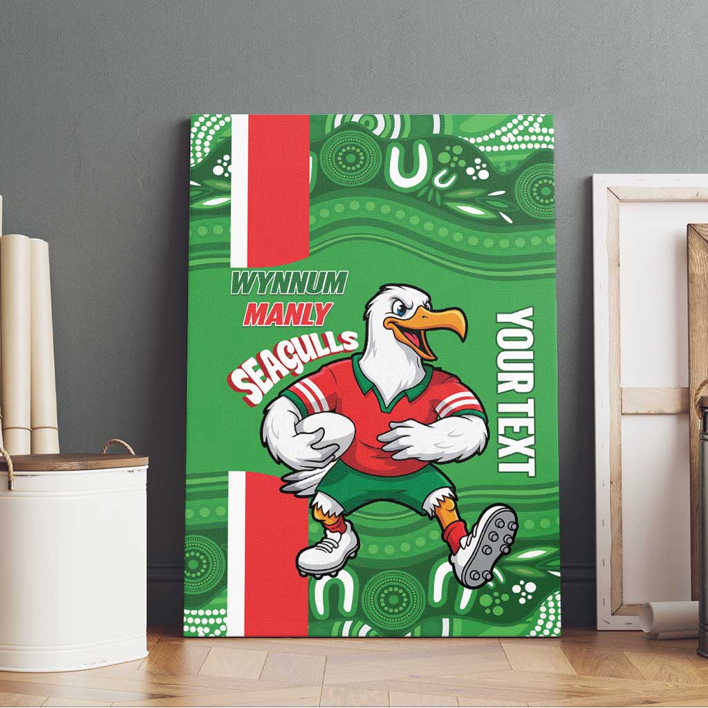 Wynnum Rugby Custom Canvas Wall Art Go Manly Seagulls Aboriginal Art - Aussie Hoodie