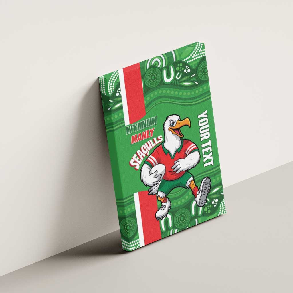 Wynnum Rugby Custom Canvas Wall Art Go Manly Seagulls Aboriginal Art - Aussie Hoodie