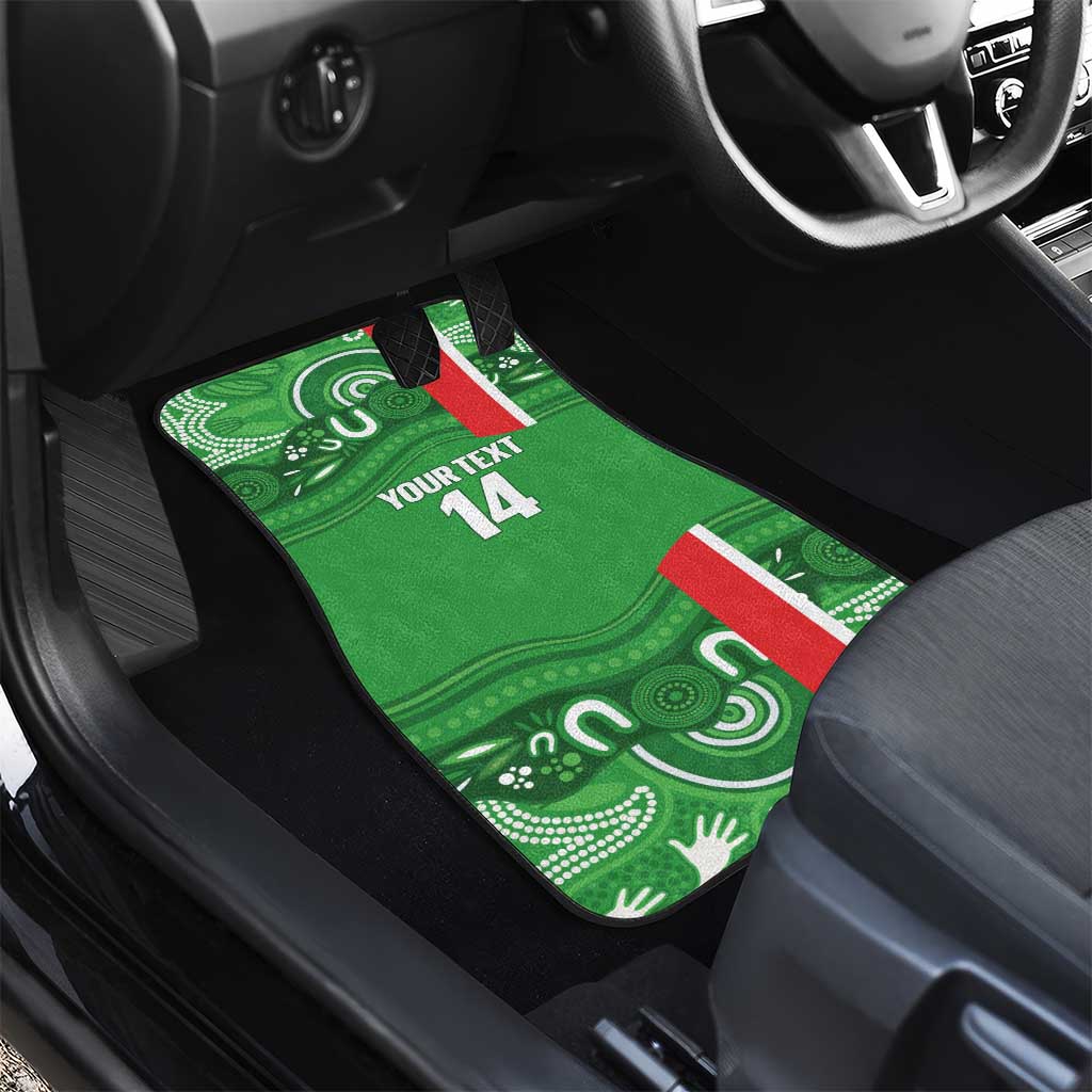 Wynnum Rugby Custom Car Mats Go Manly Seagulls Aboriginal Art - Aussie Hoodie