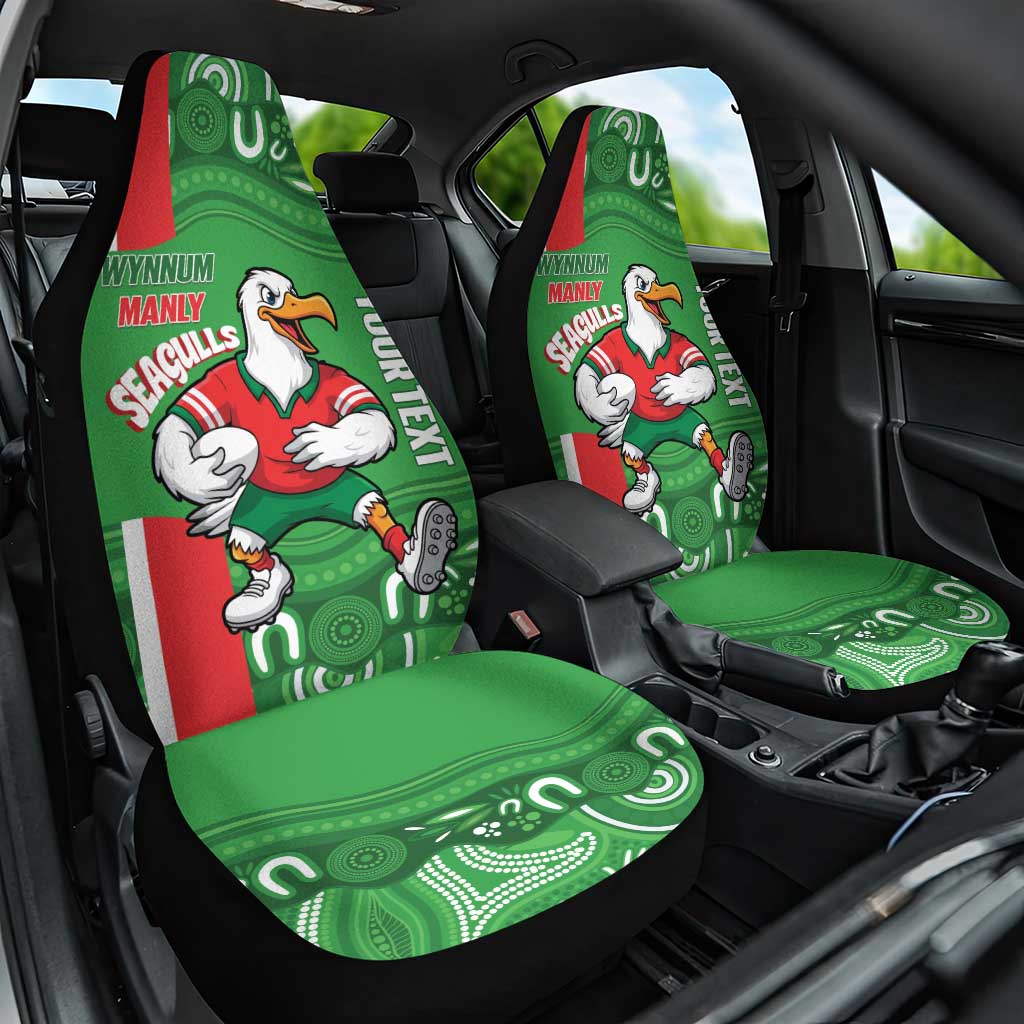 Wynnum Rugby Custom Car Seat Cover Go Manly Seagulls Aboriginal Art - Aussie Hoodie