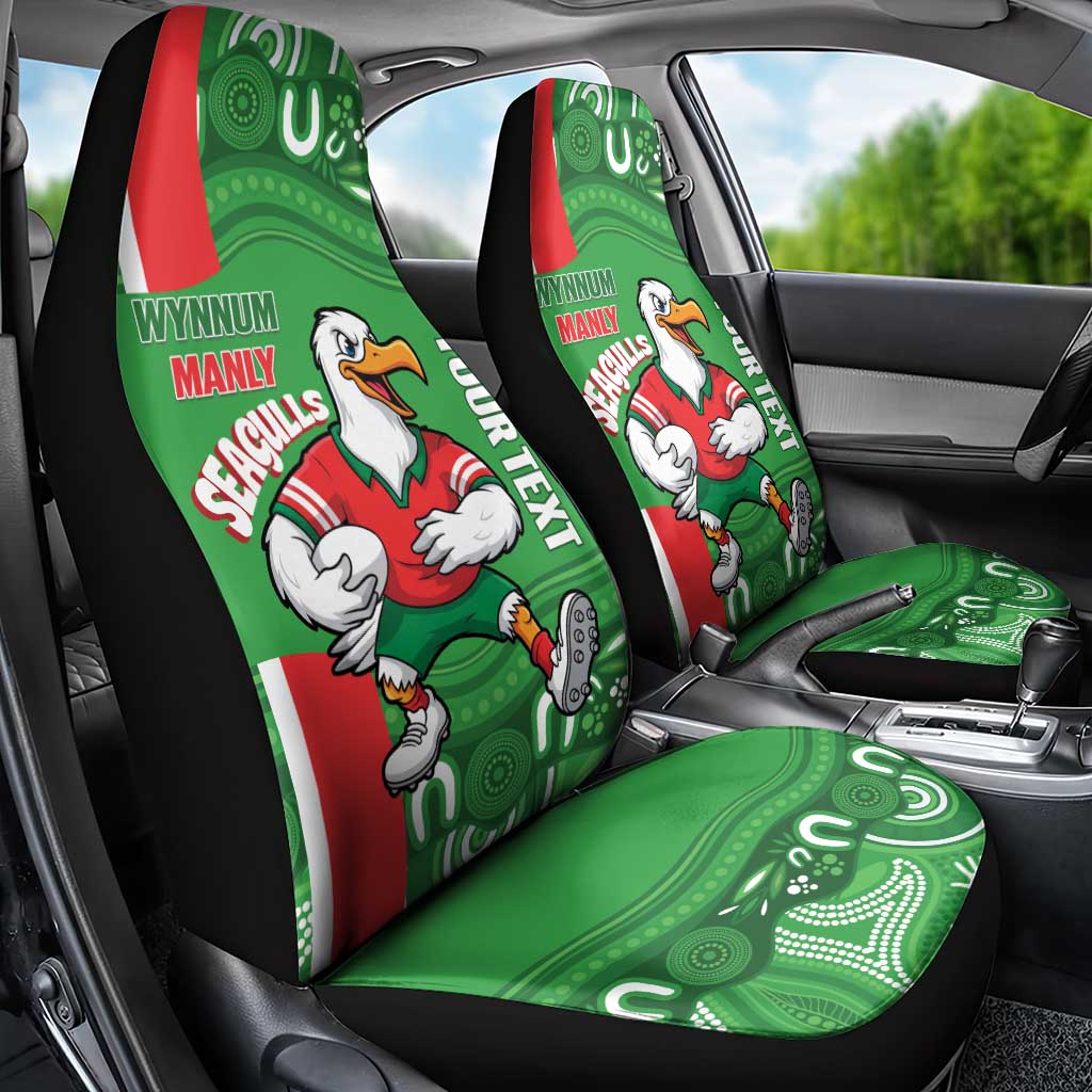 Wynnum Rugby Custom Car Seat Cover Go Manly Seagulls Aboriginal Art - Aussie Hoodie