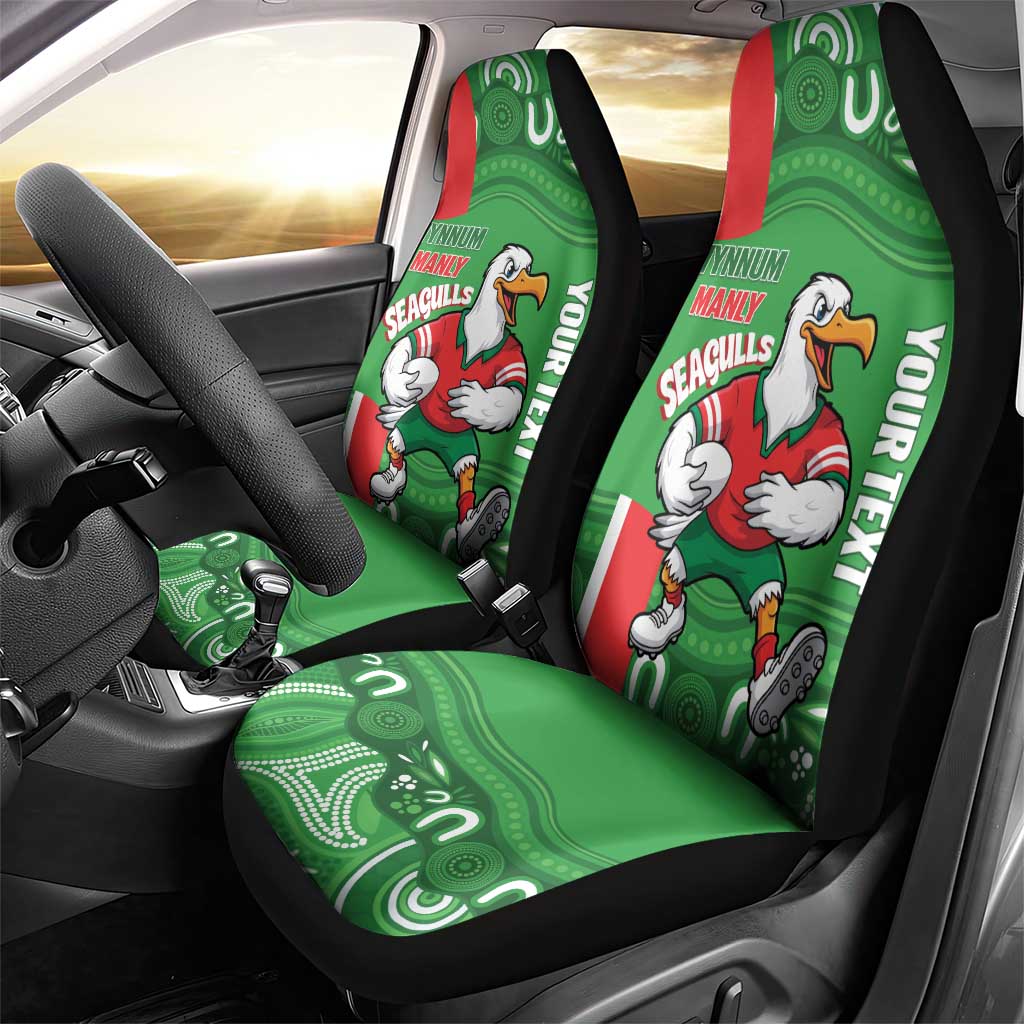 Wynnum Rugby Custom Car Seat Cover Go Manly Seagulls Aboriginal Art - Aussie Hoodie