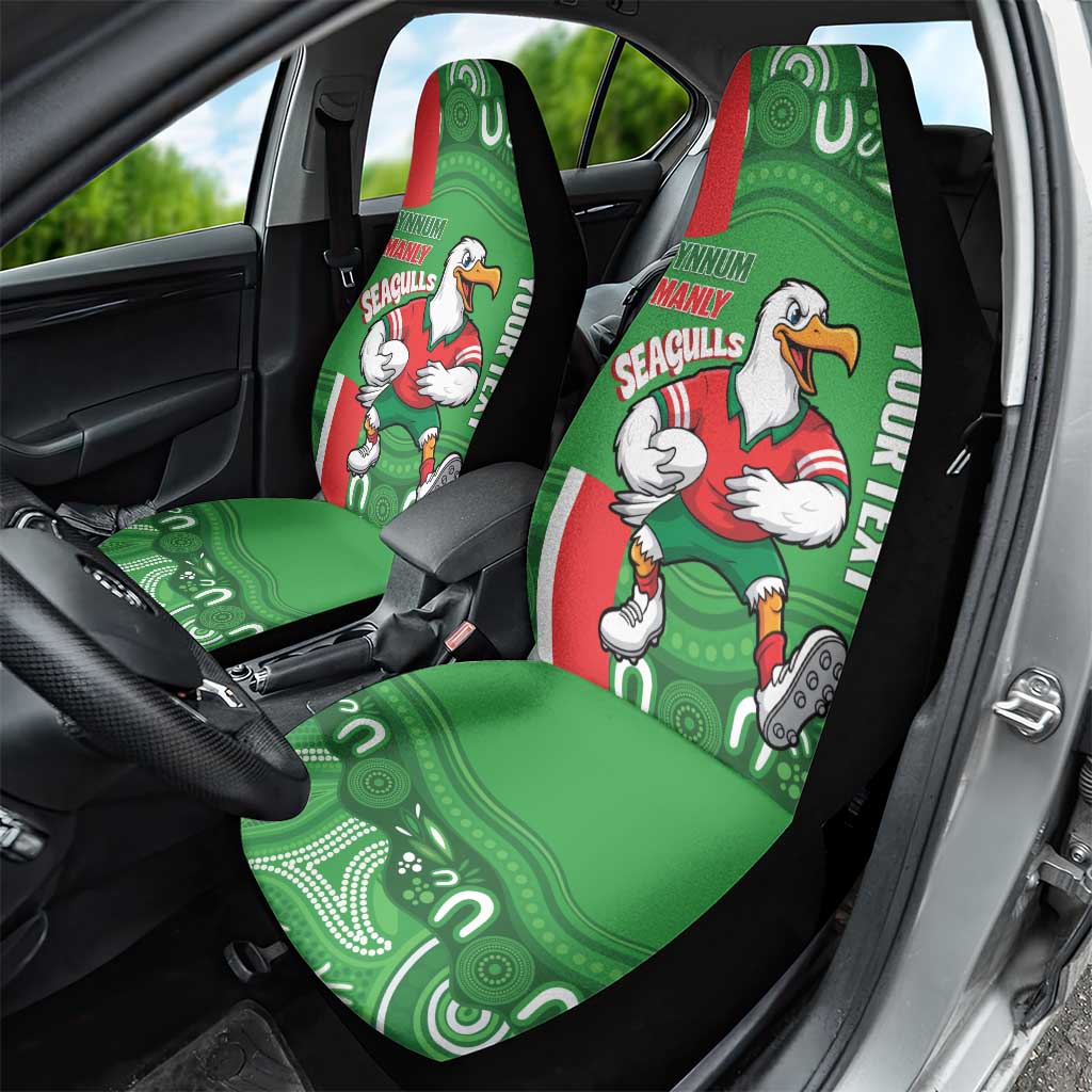 Wynnum Rugby Custom Car Seat Cover Go Manly Seagulls Aboriginal Art - Aussie Hoodie