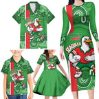 Wynnum Rugby Custom Family Matching Long Sleeve Bodycon Dress and Hawaiian Shirt Go Manly Seagulls Aboriginal Art - Aussie Hoodie