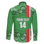 Wynnum Rugby Custom Family Matching Long Sleeve Bodycon Dress and Hawaiian Shirt Go Manly Seagulls Aboriginal Art - Aussie Hoodie