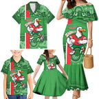 Wynnum Rugby Custom Family Matching Mermaid Dress and Hawaiian Shirt Go Manly Seagulls Aboriginal Art - Aussie Hoodie