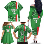 Wynnum Rugby Custom Family Matching Off The Shoulder Long Sleeve Dress and Hawaiian Shirt Go Manly Seagulls Aboriginal Art - Aussie Hoodie