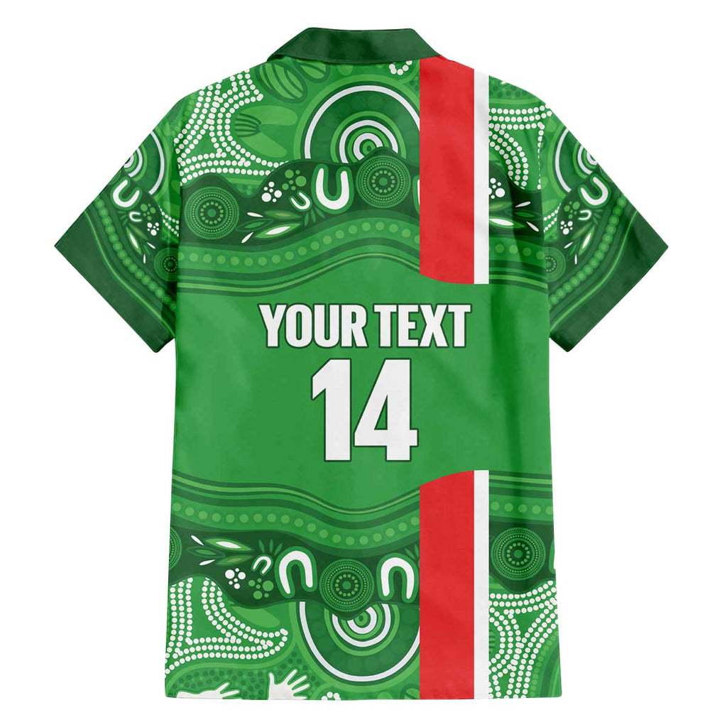 Wynnum Rugby Custom Family Matching Off The Shoulder Long Sleeve Dress and Hawaiian Shirt Go Manly Seagulls Aboriginal Art - Aussie Hoodie