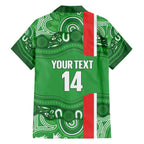 Wynnum Rugby Custom Family Matching Off The Shoulder Long Sleeve Dress and Hawaiian Shirt Go Manly Seagulls Aboriginal Art - Aussie Hoodie