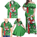 Wynnum Rugby Custom Family Matching Off Shoulder Maxi Dress and Hawaiian Shirt Go Manly Seagulls Aboriginal Art - Aussie Hoodie