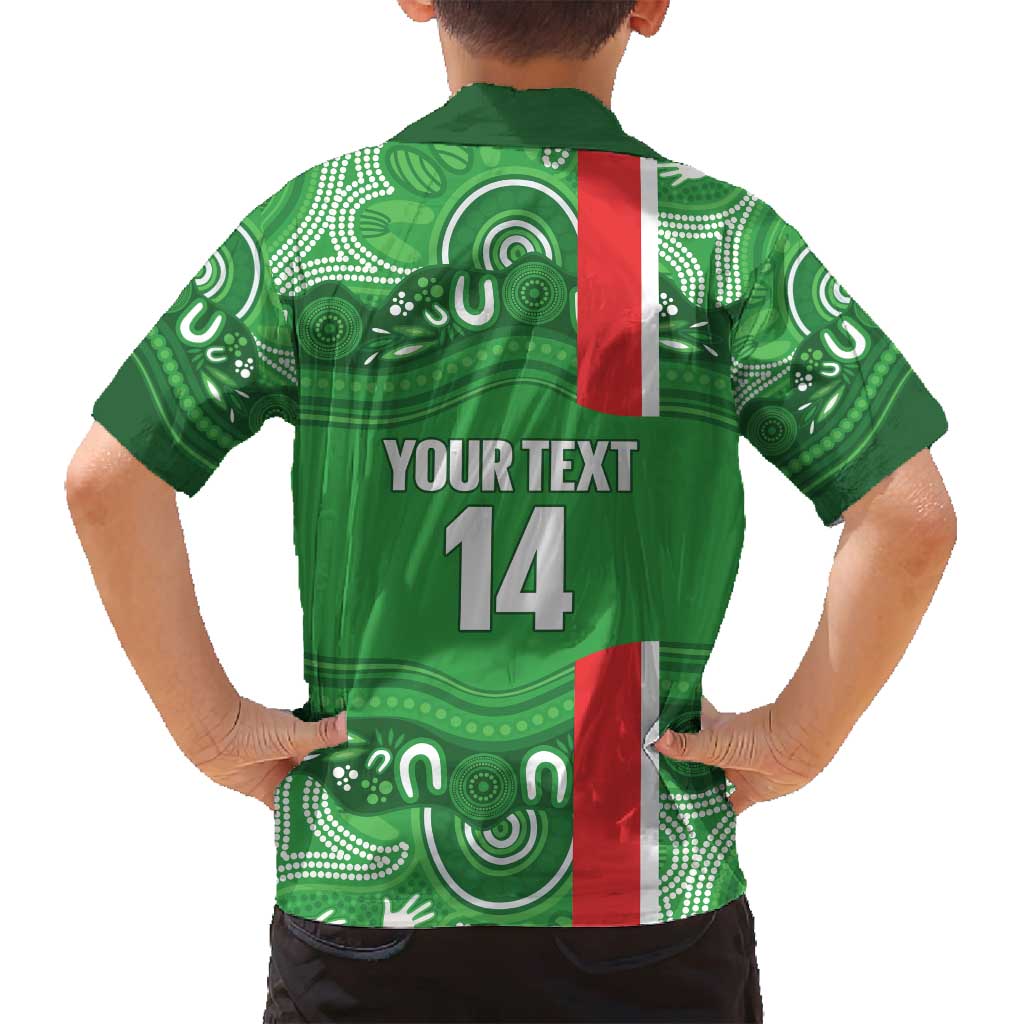 Wynnum Rugby Custom Family Matching Off Shoulder Maxi Dress and Hawaiian Shirt Go Manly Seagulls Aboriginal Art - Aussie Hoodie