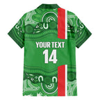 Wynnum Rugby Custom Family Matching Off Shoulder Maxi Dress and Hawaiian Shirt Go Manly Seagulls Aboriginal Art - Aussie Hoodie