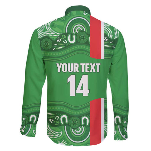 Wynnum Rugby Custom Family Matching Off Shoulder Maxi Dress and Hawaiian Shirt Go Manly Seagulls Aboriginal Art - Aussie Hoodie