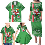 Wynnum Rugby Custom Family Matching Puletasi and Hawaiian Shirt Go Manly Seagulls Aboriginal Art - Aussie Hoodie