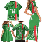 Wynnum Rugby Custom Family Matching Short Sleeve Bodycon Dress and Hawaiian Shirt Go Manly Seagulls Aboriginal Art - Aussie Hoodie