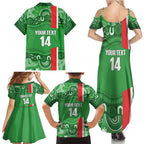Wynnum Rugby Custom Family Matching Summer Maxi Dress and Hawaiian Shirt Go Manly Seagulls Aboriginal Art - Aussie Hoodie