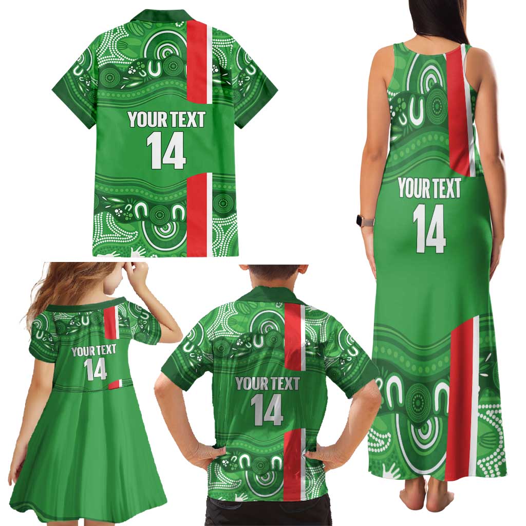 Wynnum Rugby Custom Family Matching Tank Maxi Dress and Hawaiian Shirt Go Manly Seagulls Aboriginal Art - Aussie Hoodie