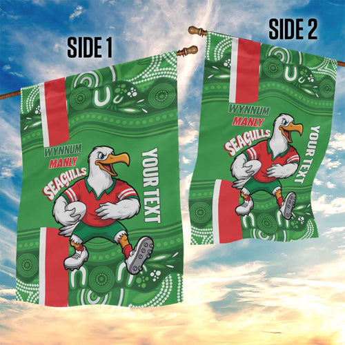 Wynnum Rugby Custom Garden Flag Go Manly Seagulls Aboriginal Art - Aussie Hoodie