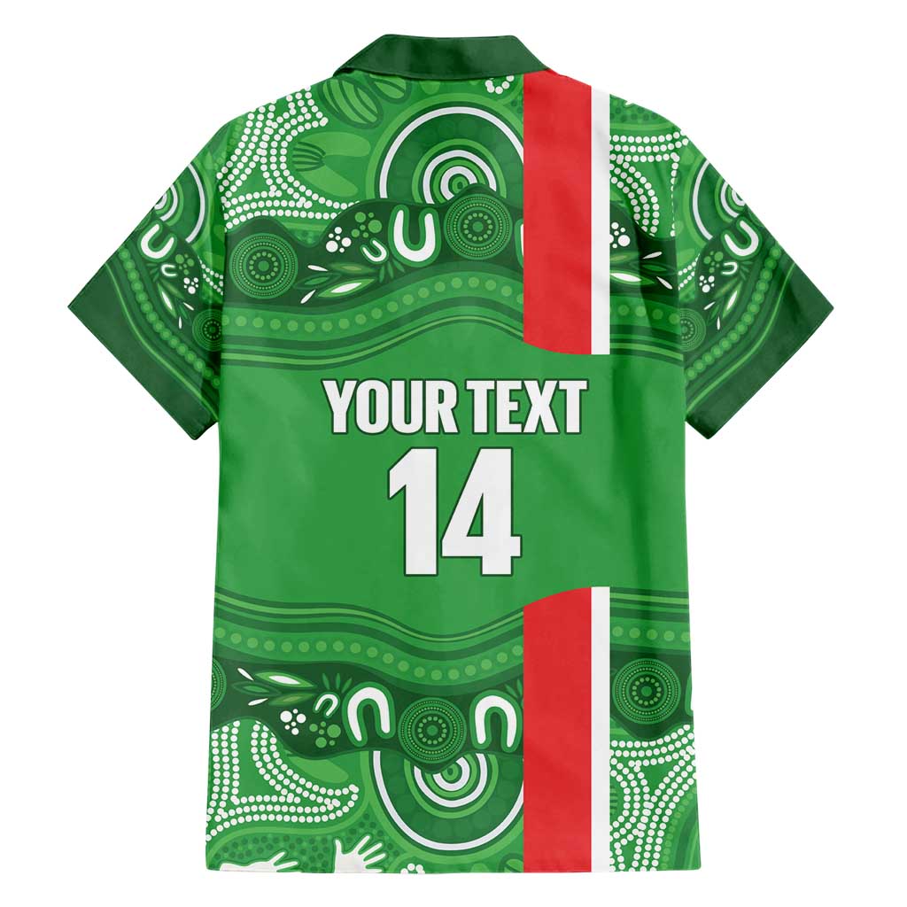 Wynnum Rugby Custom Hawaiian Shirt Go Manly Seagulls Aboriginal Art - Aussie Hoodie