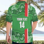 Wynnum Rugby Custom Hawaiian Shirt Go Manly Seagulls Aboriginal Art - Aussie Hoodie