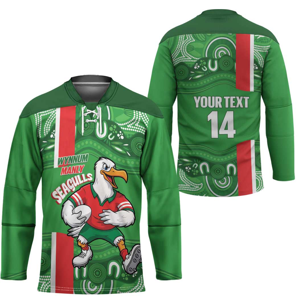 Wynnum Rugby Custom Hockey Jersey Go Manly Seagulls Aboriginal Art - Aussie Hoodie