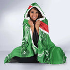 Wynnum Rugby Custom Hooded Blanket Go Manly Seagulls Aboriginal Art - Aussie Hoodie