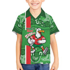 Wynnum Rugby Custom Kid Hawaiian Shirt Go Manly Seagulls Aboriginal Art - Aussie Hoodie