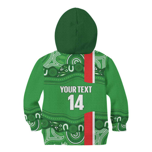 Wynnum Rugby Custom Kid Hoodie Go Manly Seagulls Aboriginal Art - Aussie Hoodie