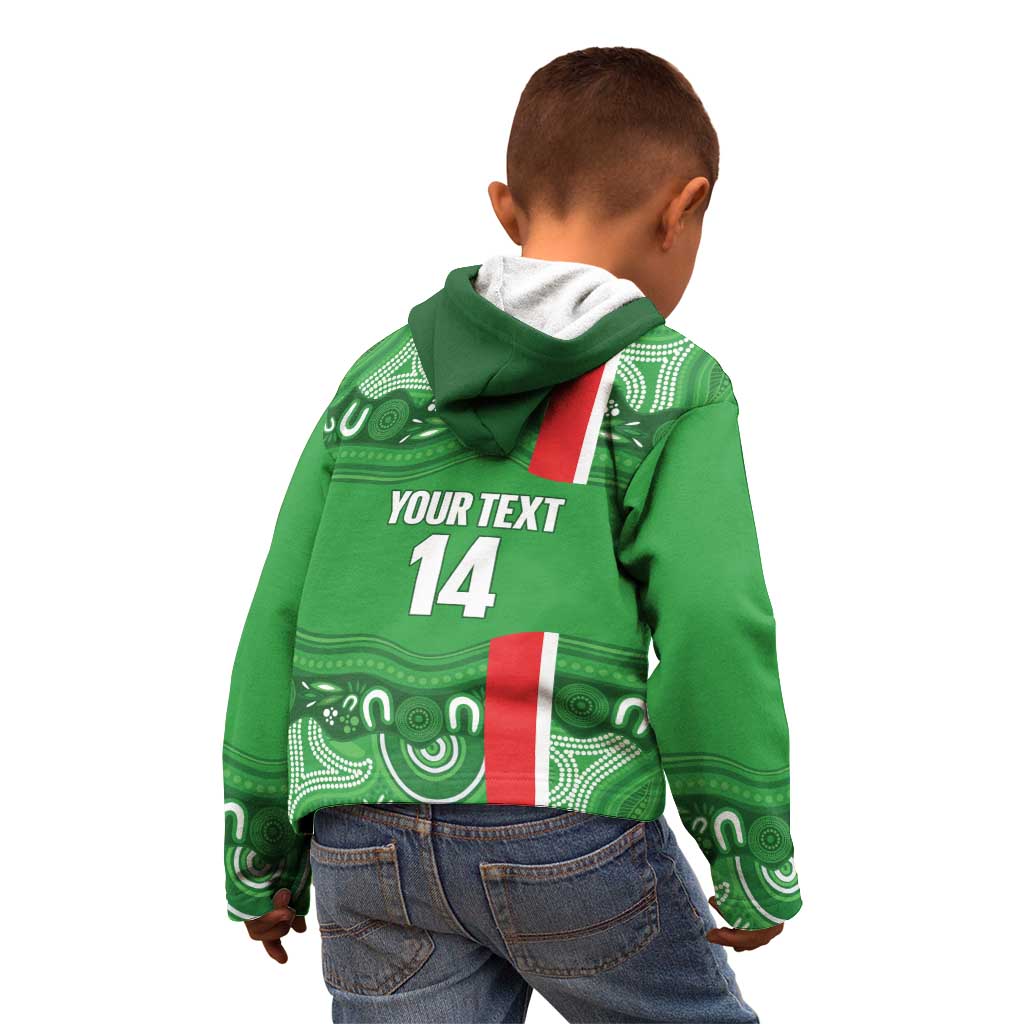 Wynnum Rugby Custom Kid Hoodie Go Manly Seagulls Aboriginal Art - Aussie Hoodie