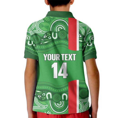Wynnum Rugby Custom Kid Polo Shirt Go Manly Seagulls Aboriginal Art - Aussie Hoodie