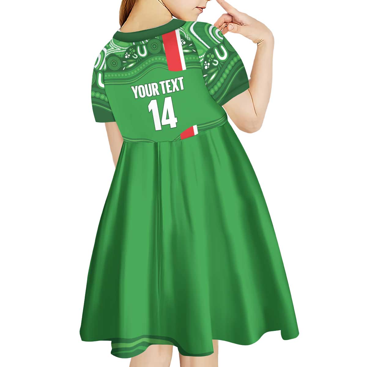 Wynnum Rugby Custom Kid Short Sleeve Dress Go Manly Seagulls Aboriginal Art - Aussie Hoodie