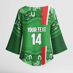 Wynnum Rugby Custom Kimono Sleeve Blouse Go Manly Seagulls Aboriginal Art - Aussie Hoodie