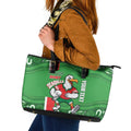 Wynnum Rugby Custom Leather Tote Bag Go Manly Seagulls Aboriginal Art - Aussie Hoodie