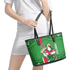 Wynnum Rugby Custom Leather Tote Bag Go Manly Seagulls Aboriginal Art - Aussie Hoodie