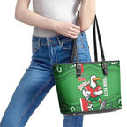 Wynnum Rugby Custom Leather Tote Bag Go Manly Seagulls Aboriginal Art - Aussie Hoodie
