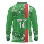 Wynnum Rugby Custom Long Sleeve Polo Shirt Go Manly Seagulls Aboriginal Art - Aussie Hoodie